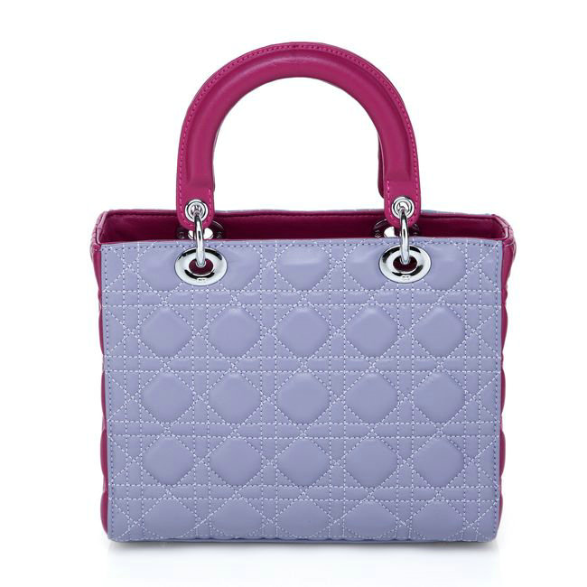 replica jumbo lady dior lambskin leather 6325 purple&rosered - Click Image to Close